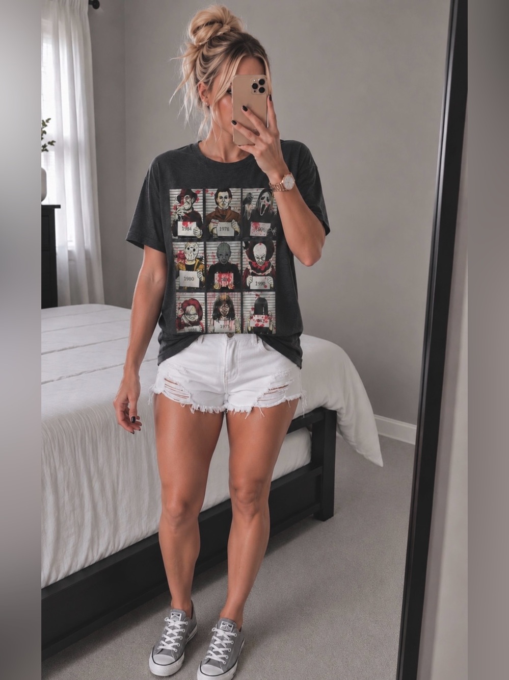 👻 Vintage Style Horror Movie Icons Graphic Tee